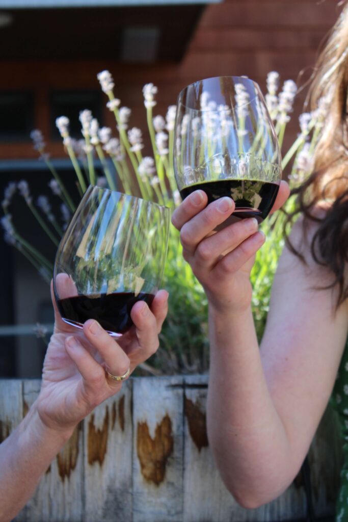 two people toasting with zinfandel
